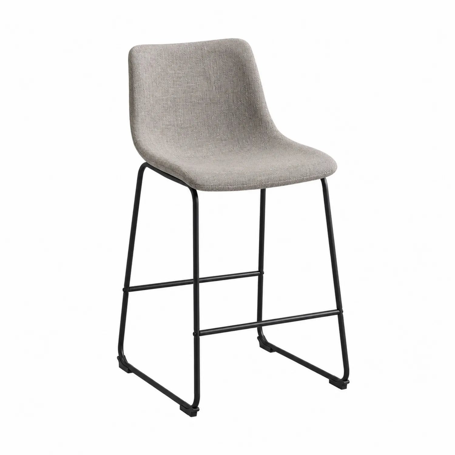 Barhocker Stoff Hellgrau Metallgestell