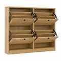Holz Schuhregal Eiche mit Metallhalterungen