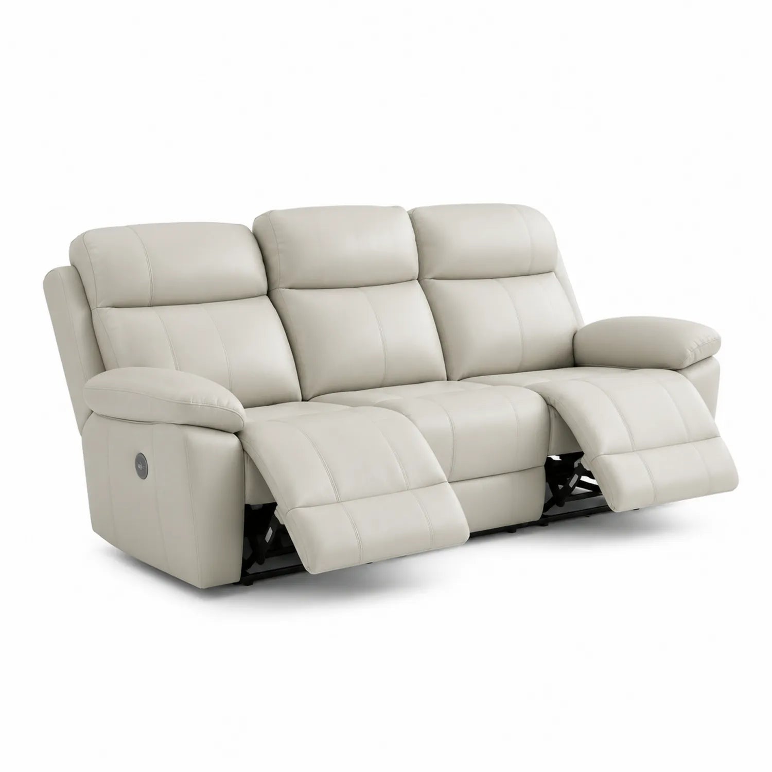 3-Sitzer Sofa mit Leder Beige