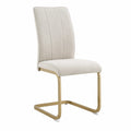 Stuhl Stoff Beige Metallgestell