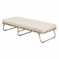 Klappbett mit Matratze aus Stahl und Polyester Beige 190x80x38 cm