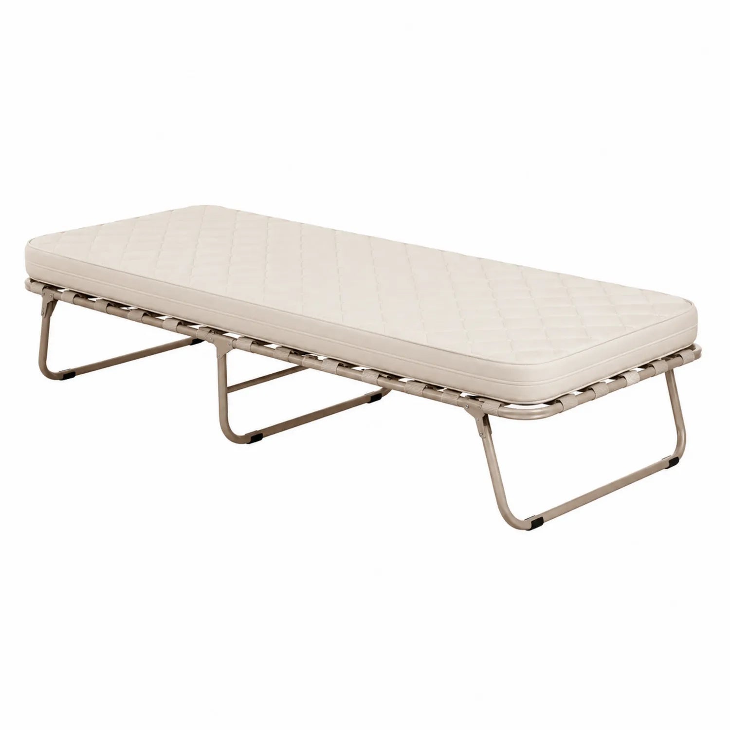 Klappbett mit Matratze aus Stahl und Polyester Beige 190x80x38 cm