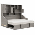 Holzbett mit Stauraum und Regal Grau 200x160 cm