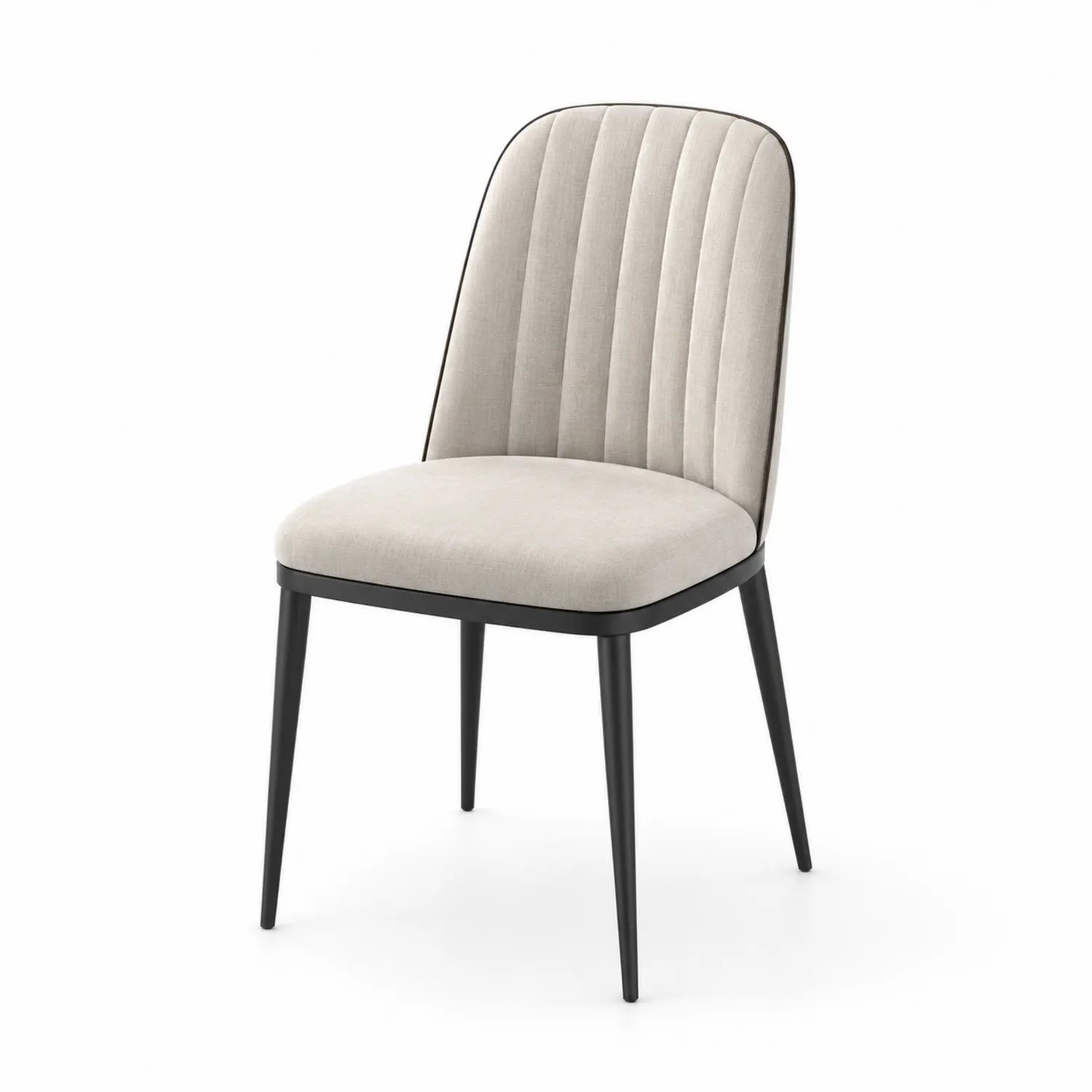 Esszimmerstuhl Stoff Beige mit Metallbeinen
