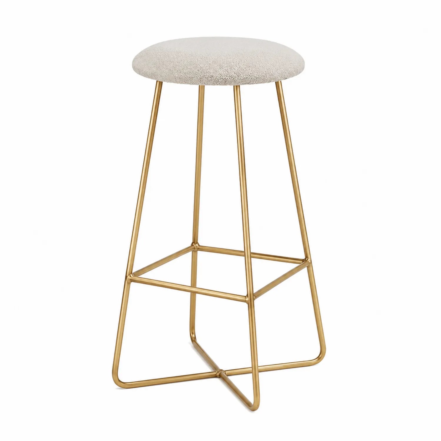 Barhocker Metall Polyester Gold Beige