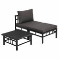 Garten Ecksofa Set aus Metall und Polyester Dunkelgrau
