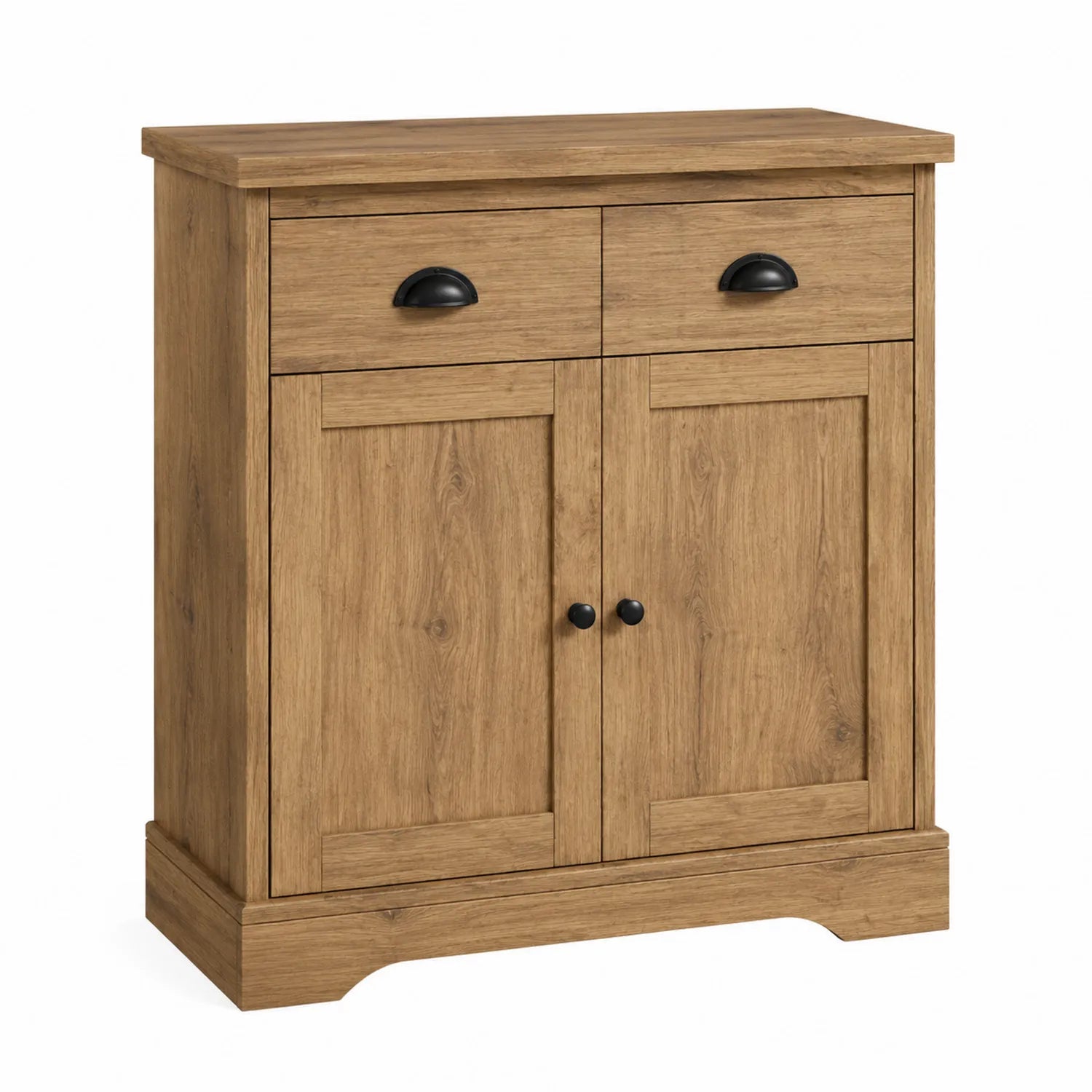 Holz Sideboard Eiche 2 Schubladen 2 Türen 80x35x90cm