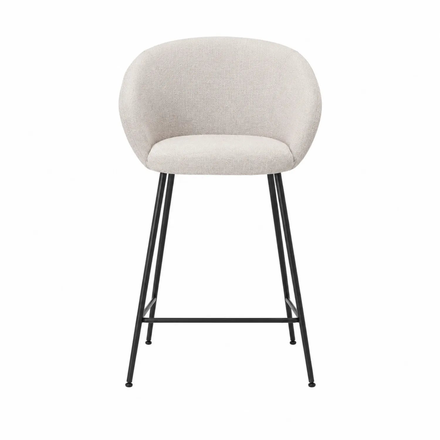 Barhocker Metallgestell Beige Leinen