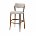 Barhocker aus Holz mit Textilbezug in Beige