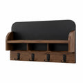 Wandregal aus MDF-Holz und Metall Schwarz/Braun 50x20x15 cm