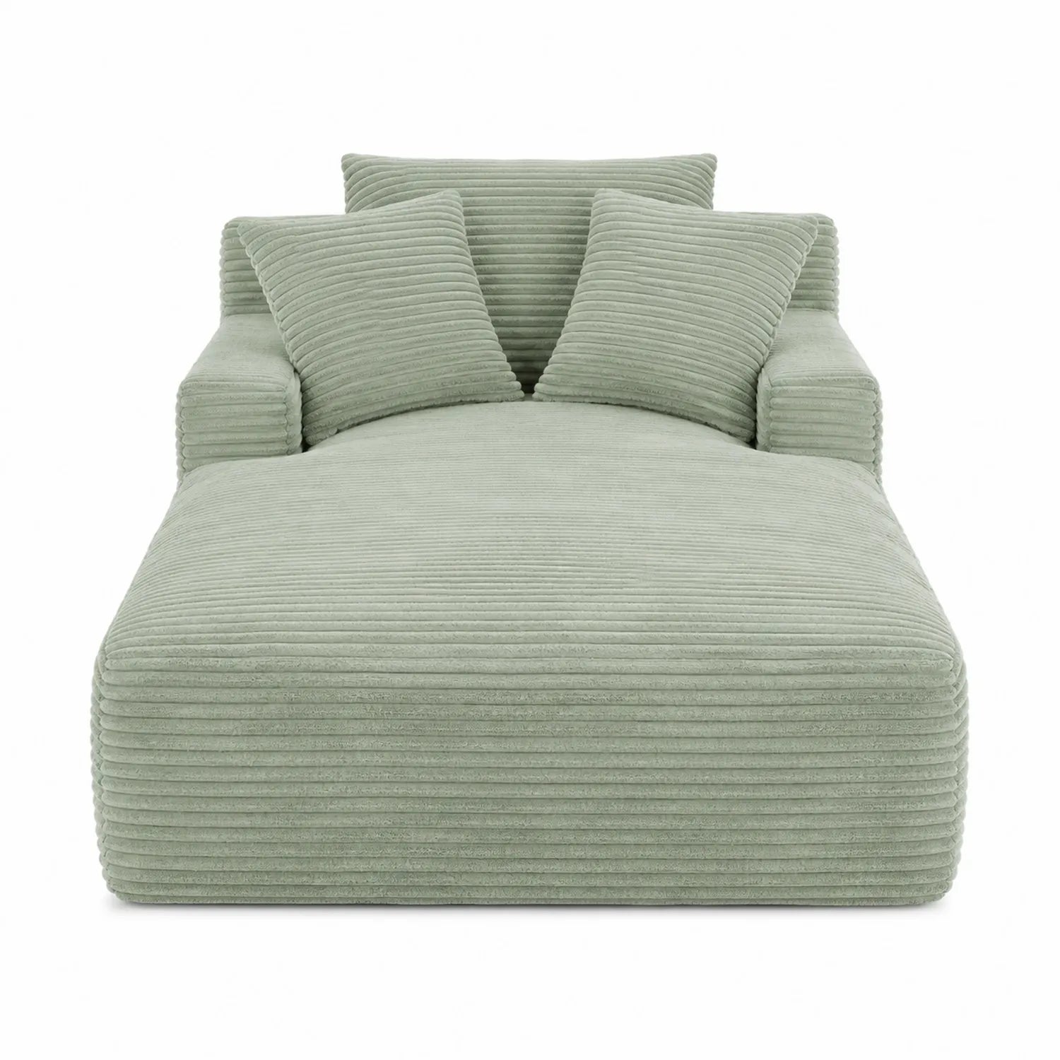 Sofa mit Cordstoff Grün 220 cm