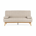 3-Sitzer Sofa Stoff Beige Massivholzbeine