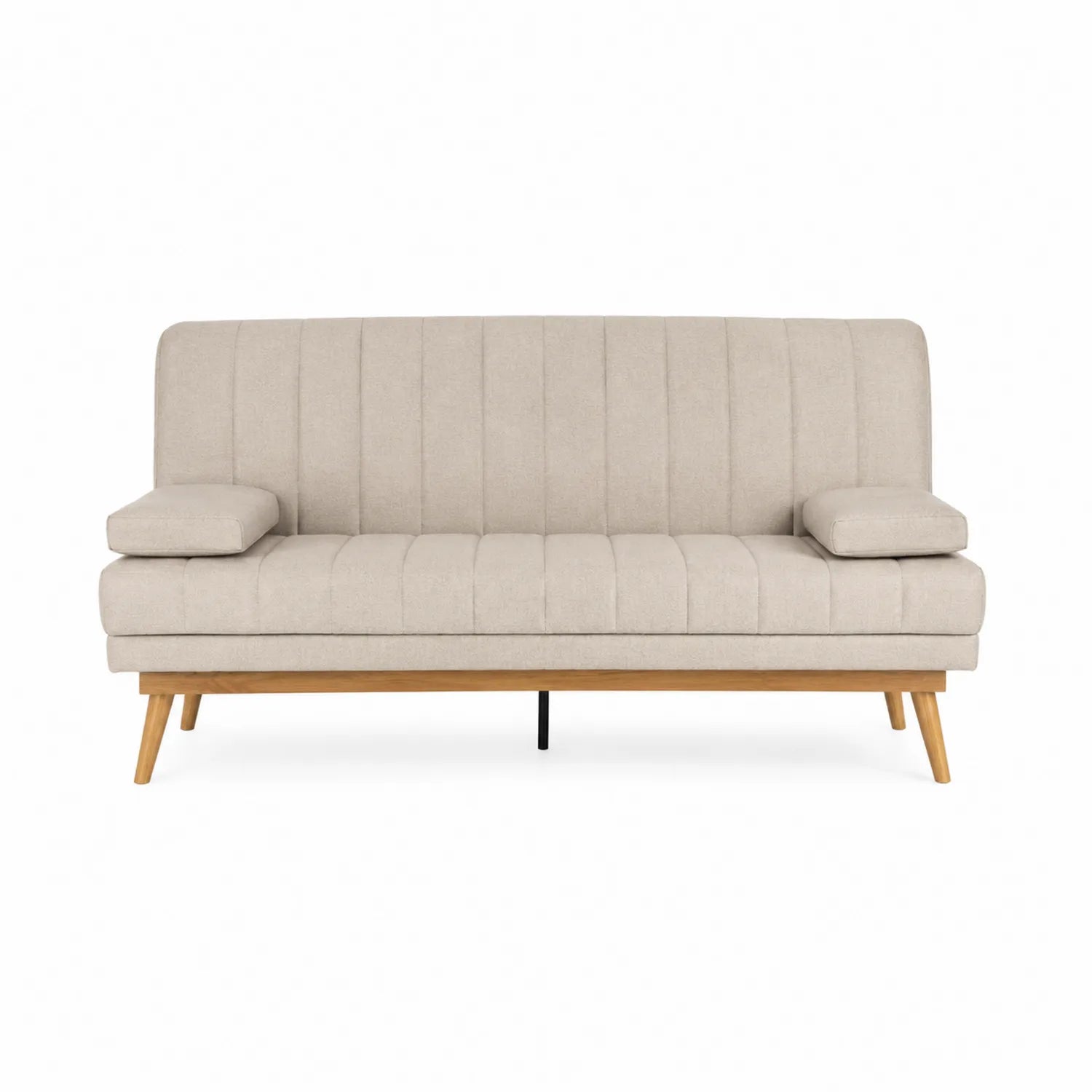 3-Sitzer Sofa Stoff Beige Massivholzbeine
