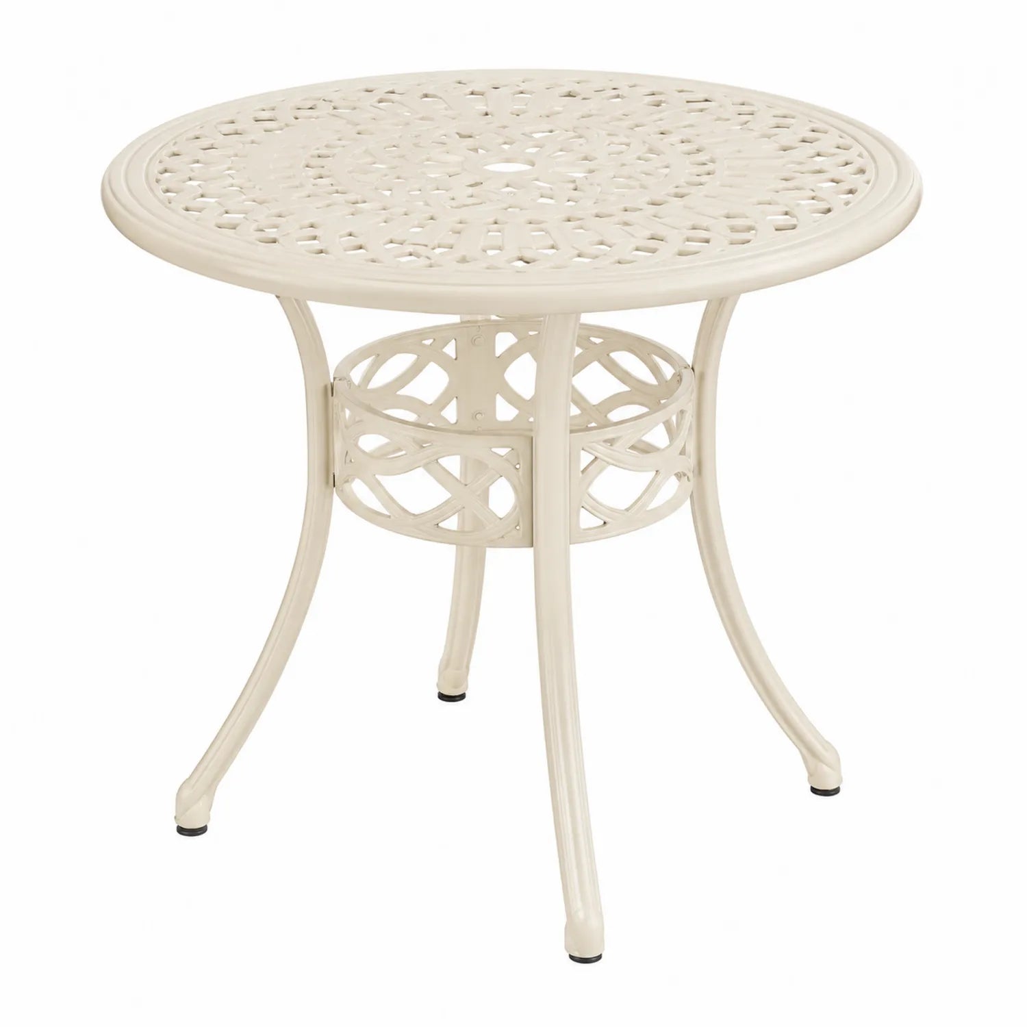 Runder Aluminium-Gartentisch Beige, Ø 90 cm