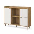 Sideboard aus MDF mit Eichenfurnier Weiß 100x40x80 cm