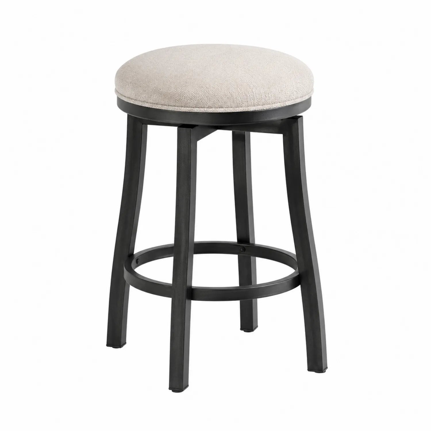 Metall Barhocker mit Leinenstoff Beige