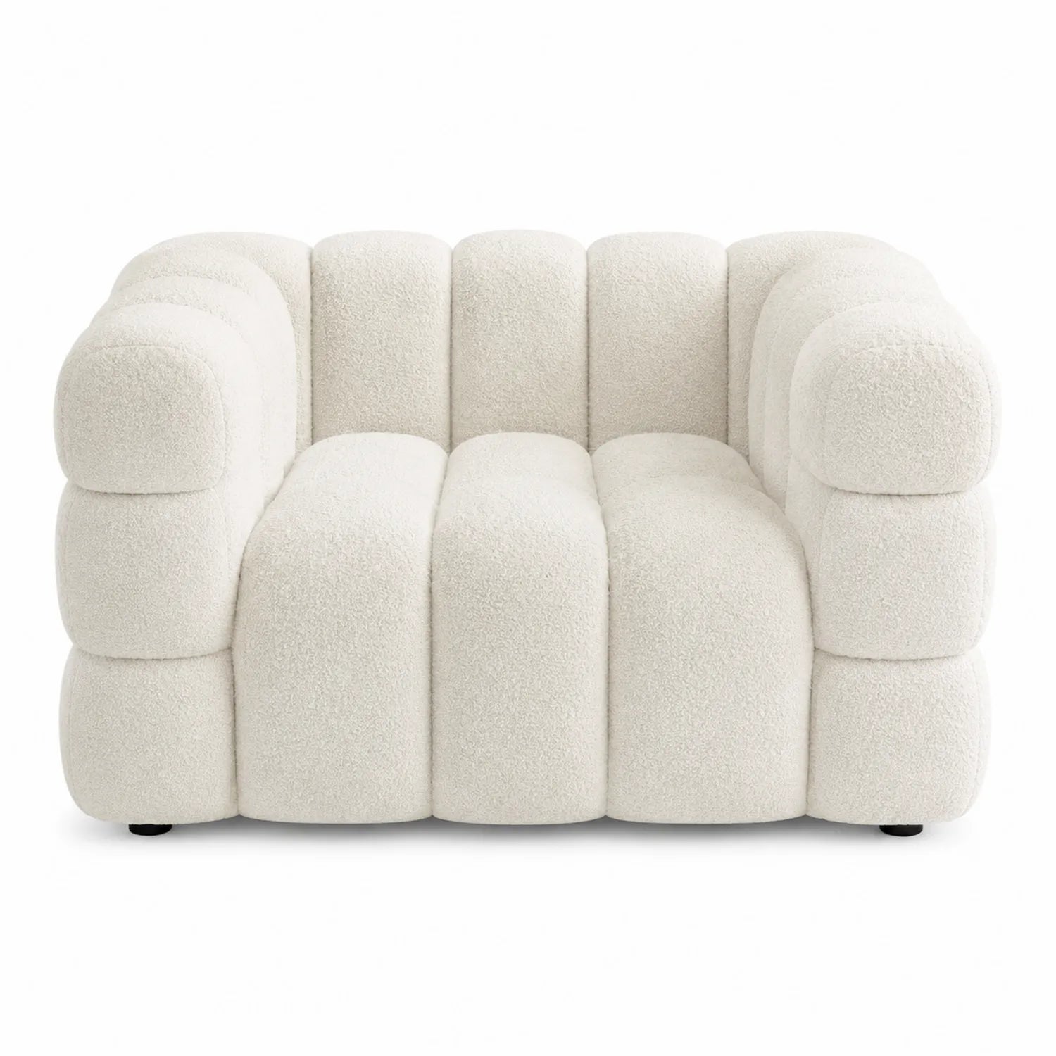 2-Sitzer Sofa Bouclé Weiß 160cm