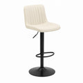 Barhocker Kunstleder Creme Höhenverstellbar