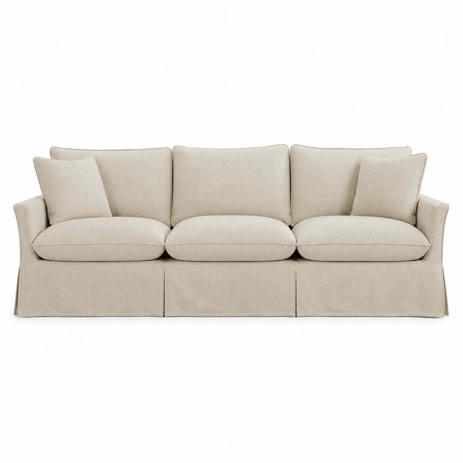 3-Sitzer Sofa aus Baumwollstoff Beige 220cm
