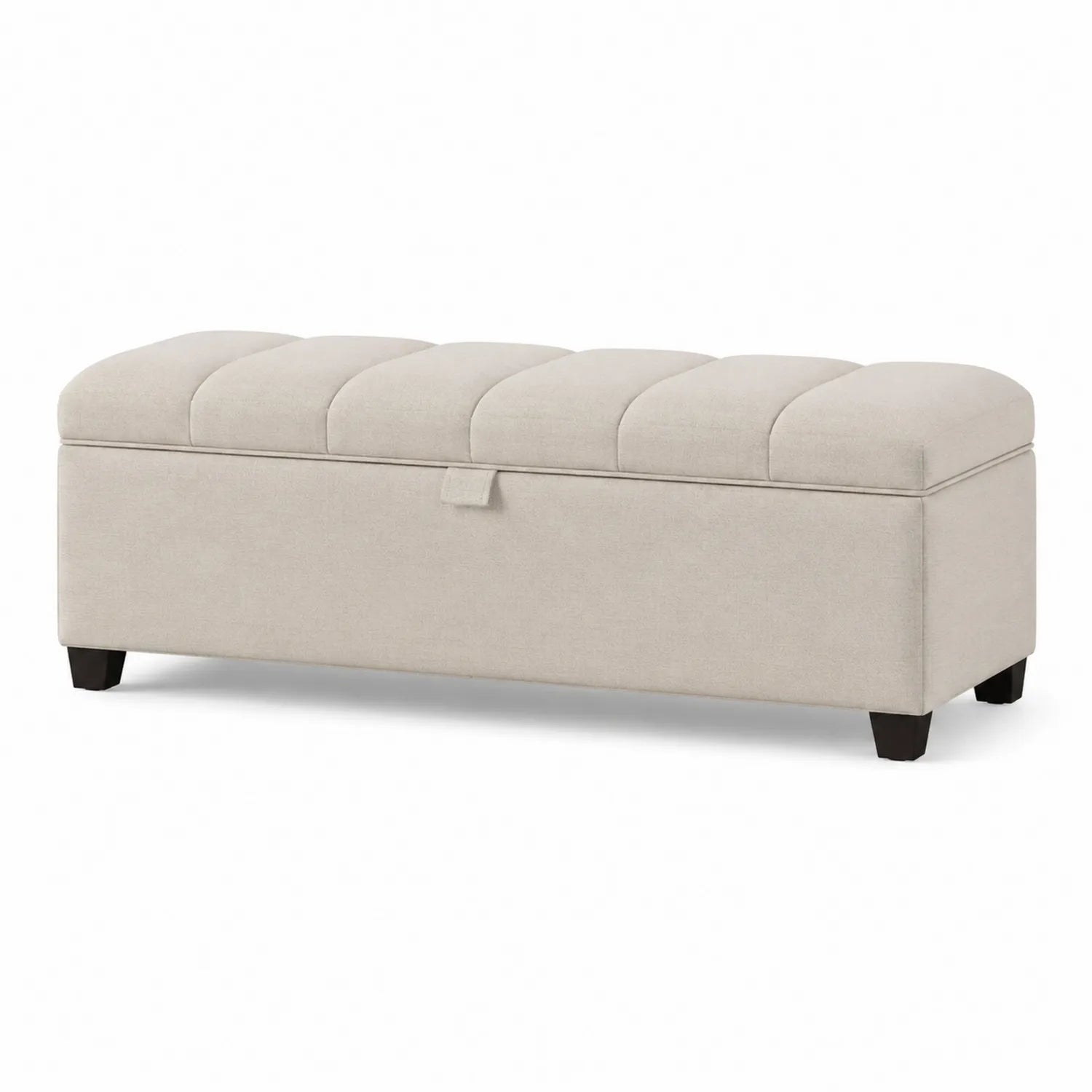 Textilpolsterbank mit Stauraum Beige
