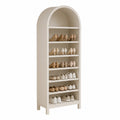 Schuhregal Holz Beige 7 Ebenen 180 cm
