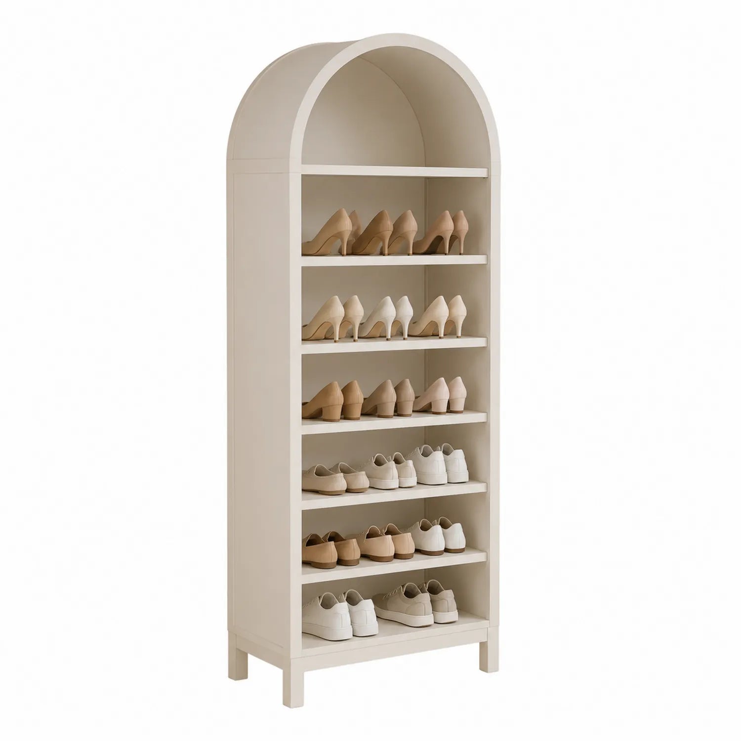 Schuhregal Holz Beige 7 Ebenen 180 cm