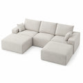 Modulares Ecksofa Set Stoff Beige