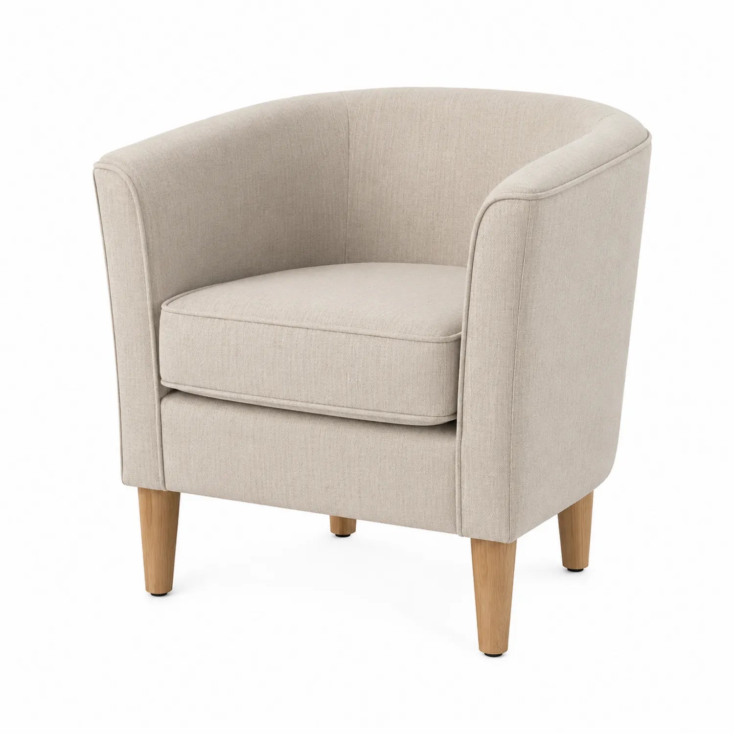 Stoffsessel aus Baumwoll-Leinen Beige 75x70x70 cm