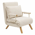 Lounge Sessel Metall Bouclé Creme Klappbar 80x75x90 cm