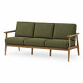3-Sitzer Sofa aus Holz und Polyester Olivgrün