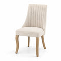 Esszimmerstuhl Textil Beige mit Eiche Beinen
