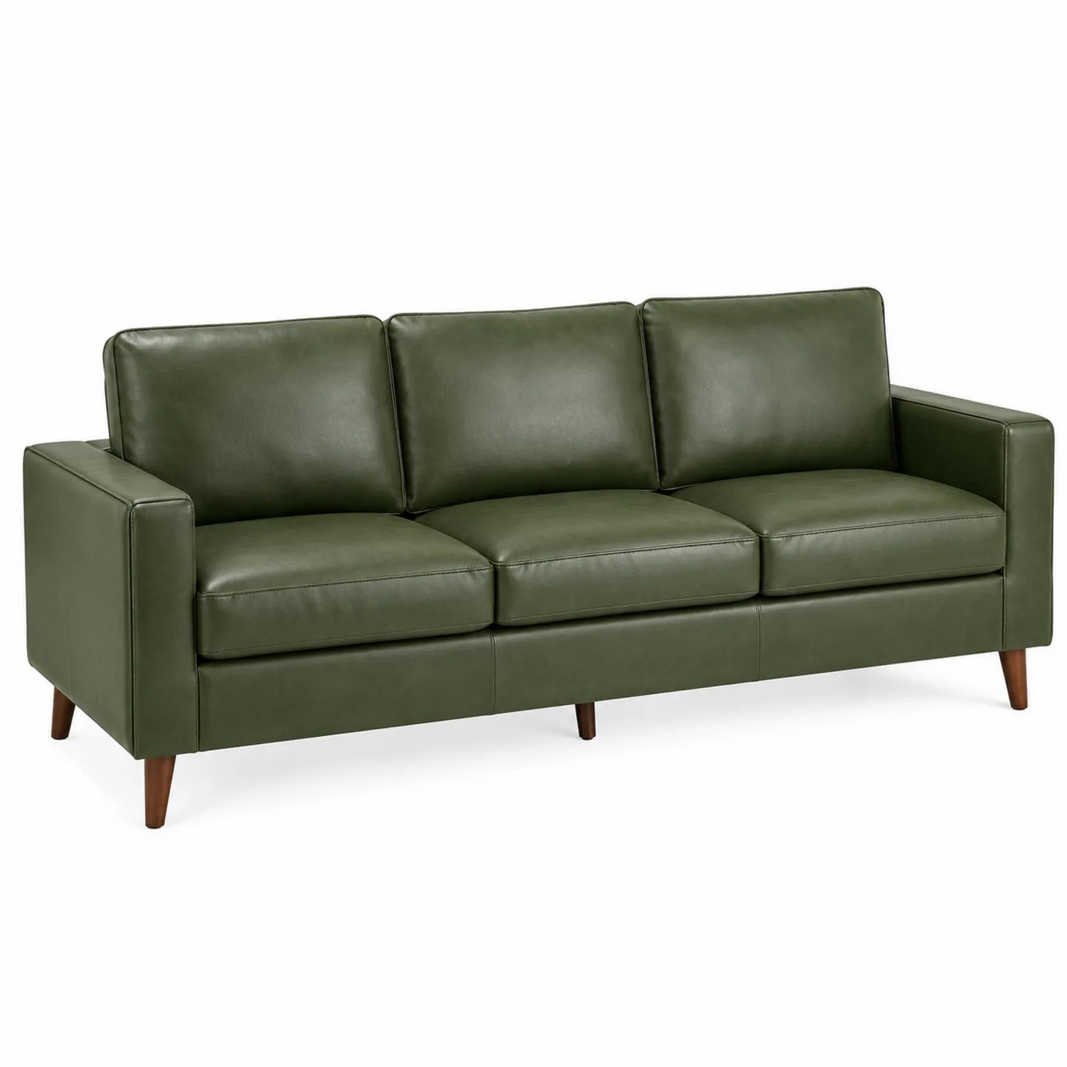 3-Sitzer Sofa aus Leder Grün