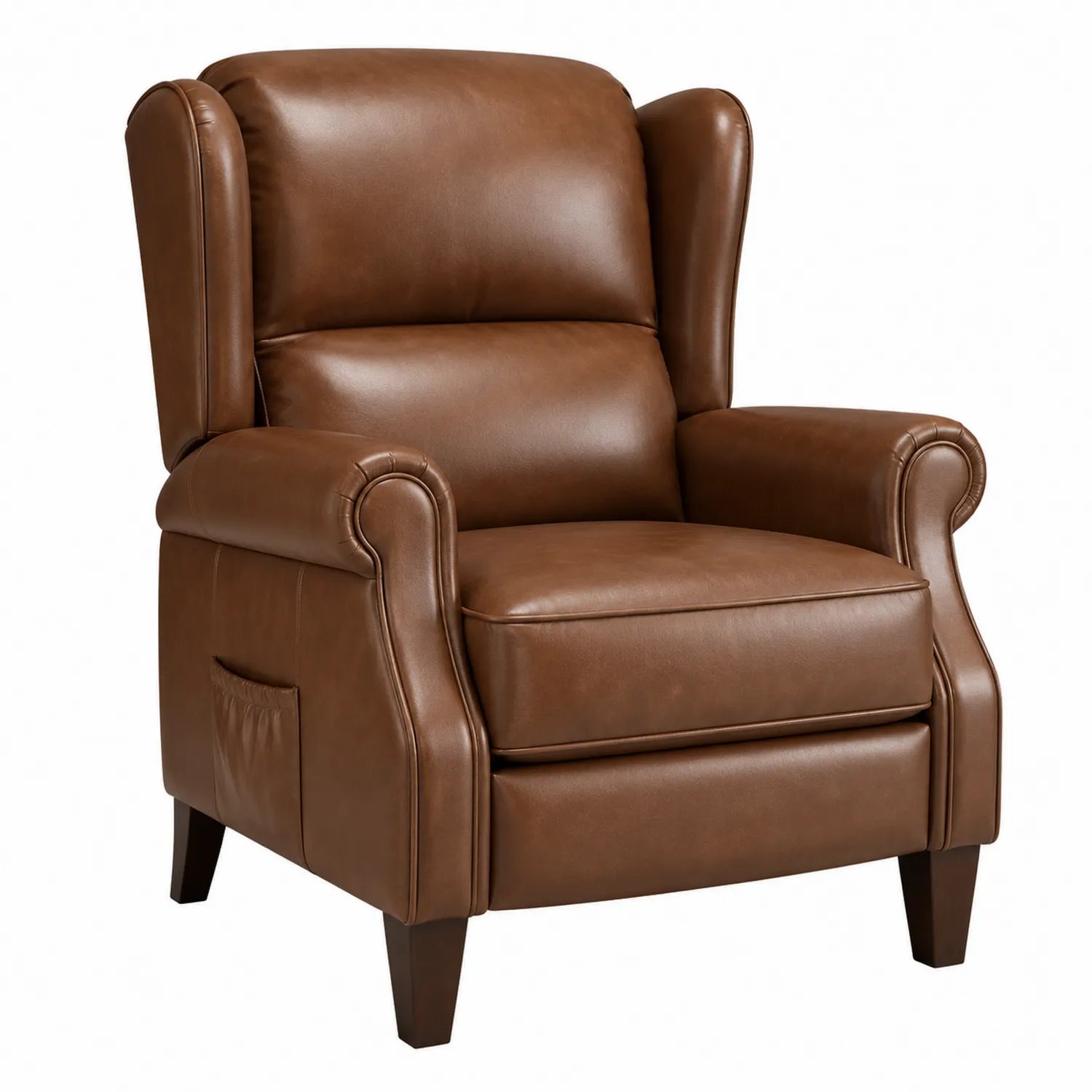 Ledersessel Braun mit Verstellbarer Rückenlehne