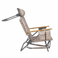 Klappbarer Stahlstuhl mit Polyesterbezug, Beige Muster