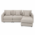 Ecksofa Stoff Beige 250x150x85 cm