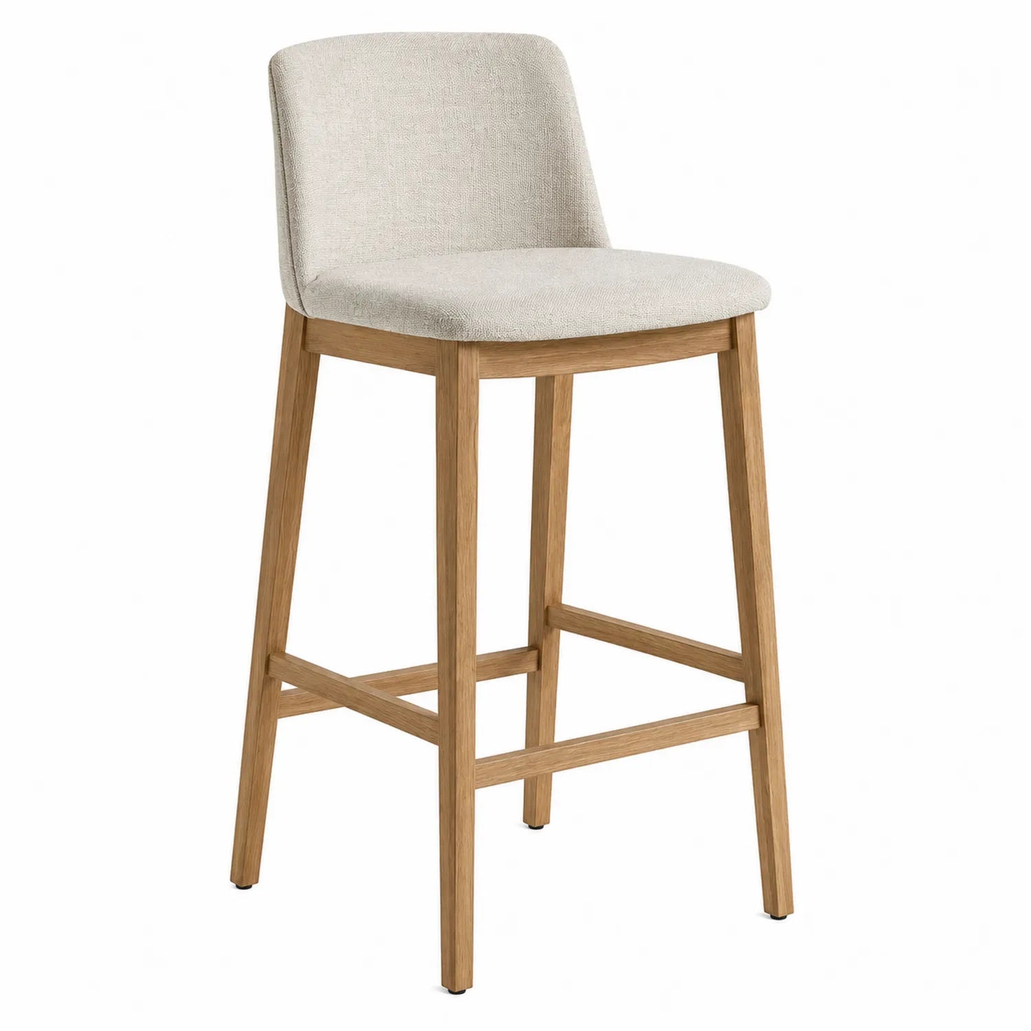 Barhocker Eichenholz Beige Stoff 105cm