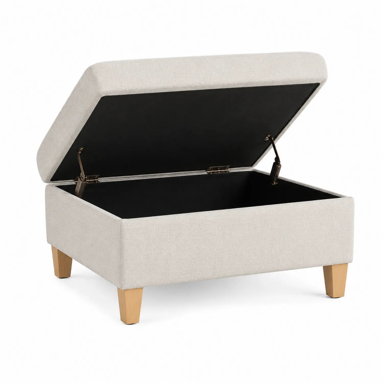 Polsterbank mit Stauraum aus Leinen Beige