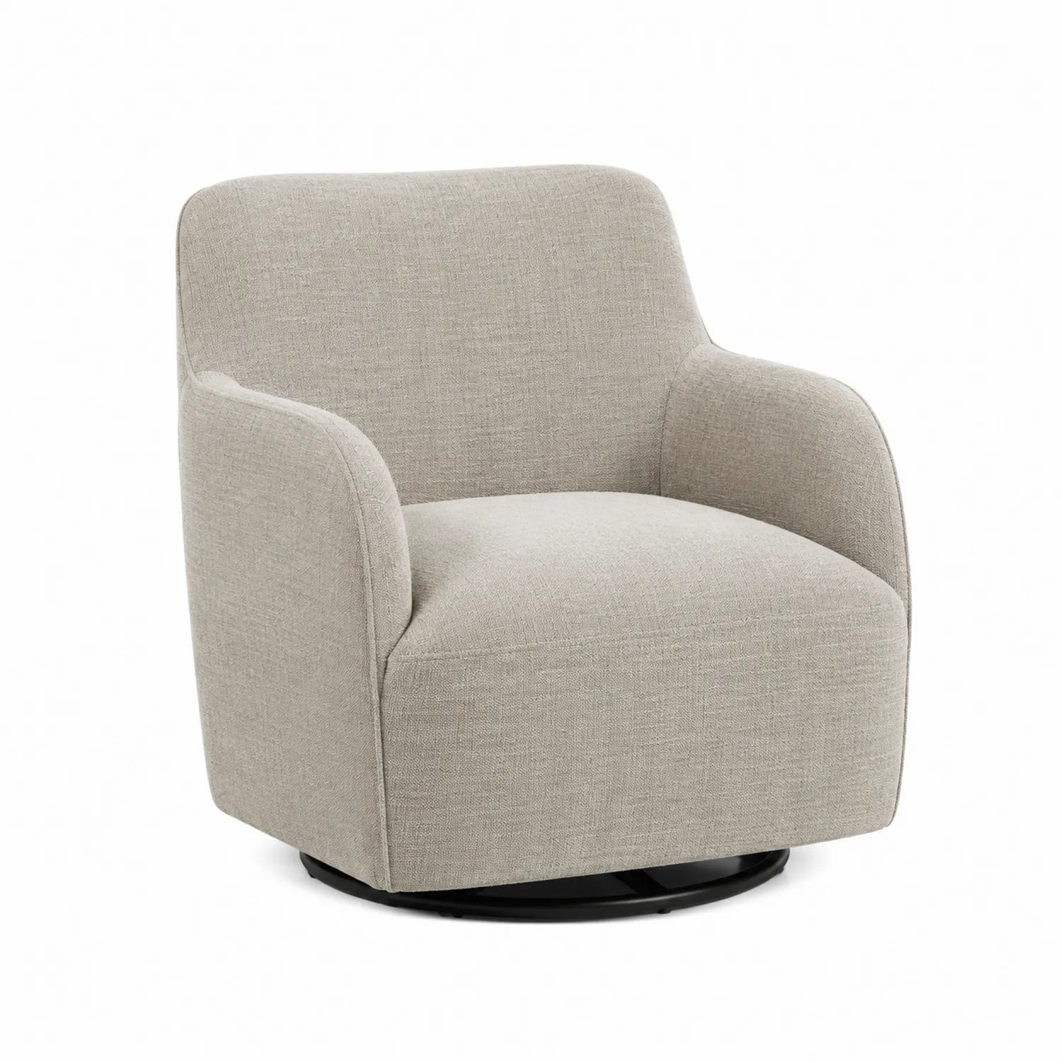 Drehstuhl aus Stoff Beige 80x80x85cm