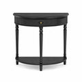 Konsolentisch MDF Halbrund Schwarz 80x30x75 cm