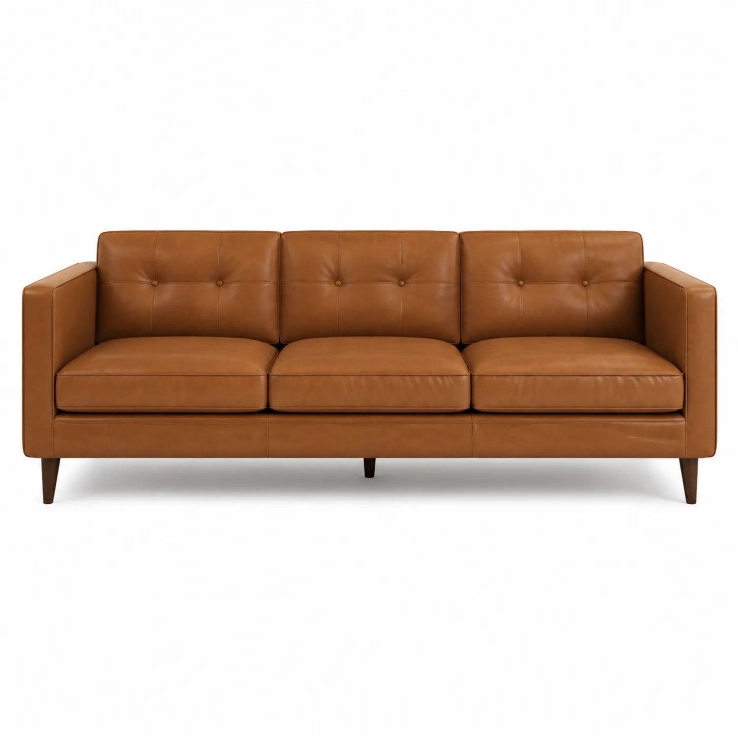 Ledersofa 3-Sitzer Echtleder Braun 210cm