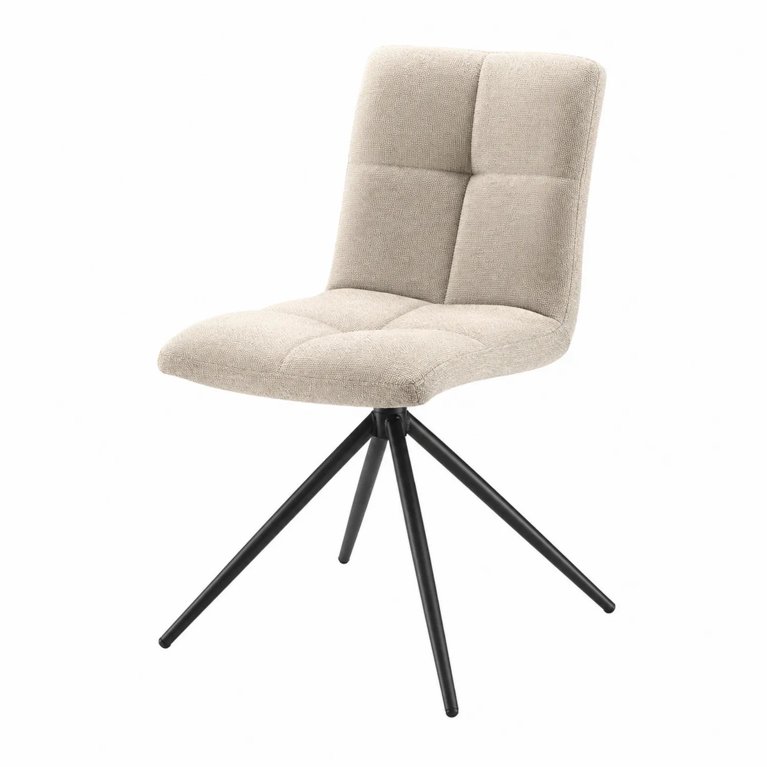 Esszimmerstuhl Stoff Beige mit Metallgestell
