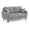 2-Sitzer Sofa Holz und Stoff Grau 150x90x85 cm