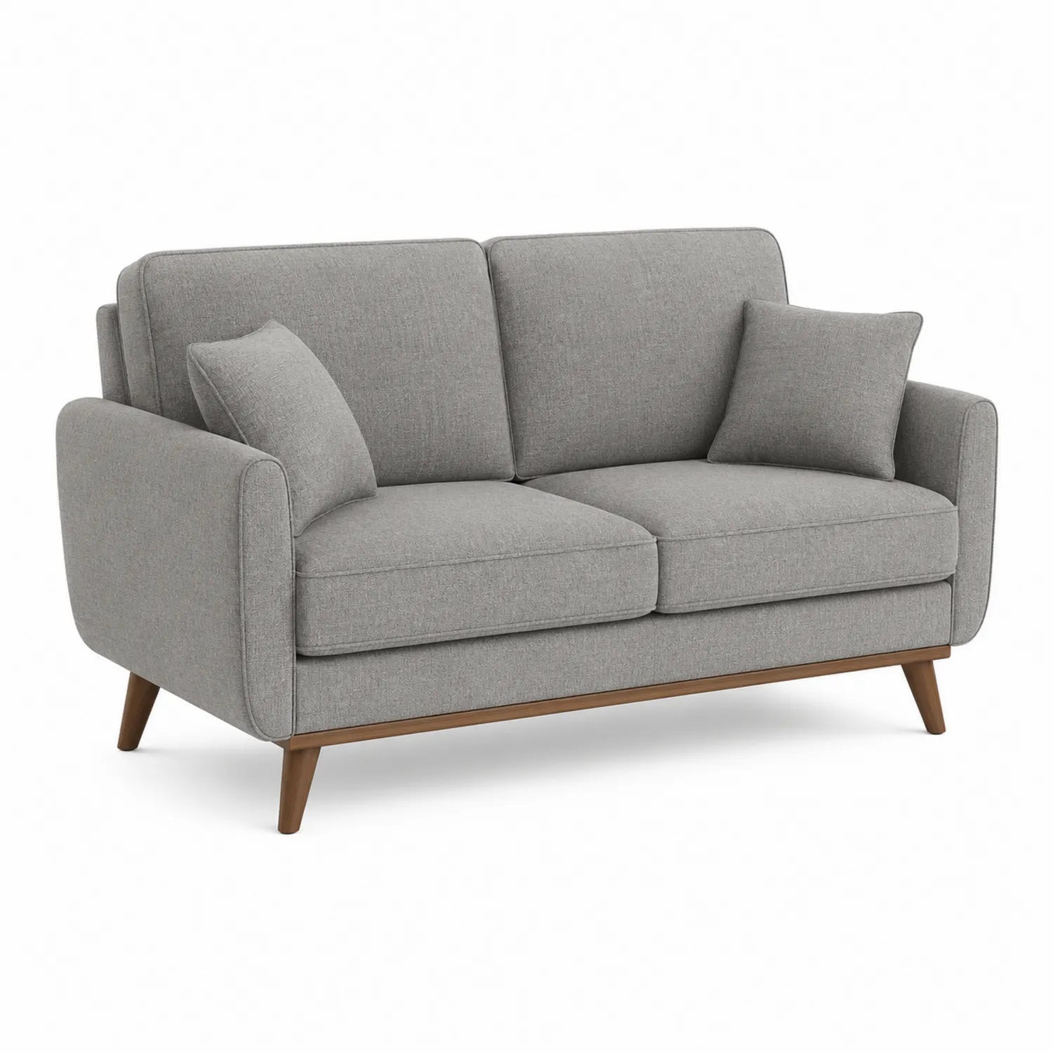2-Sitzer Sofa Holz und Stoff Grau 150x90x85 cm